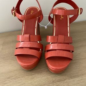 Qupid Lightning Heel in Ginger Croco